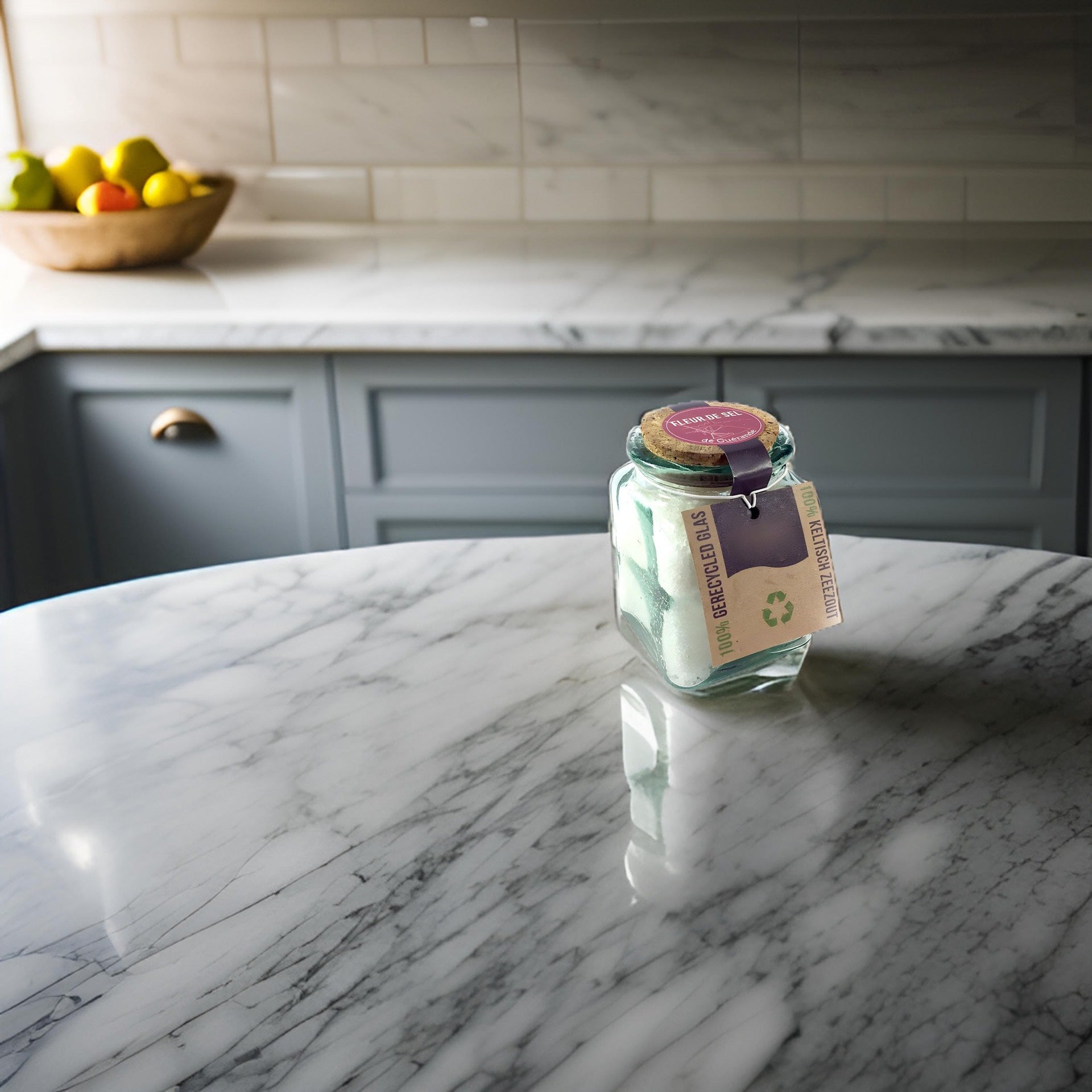 fine ground celtic sea salt in a plastic free jar